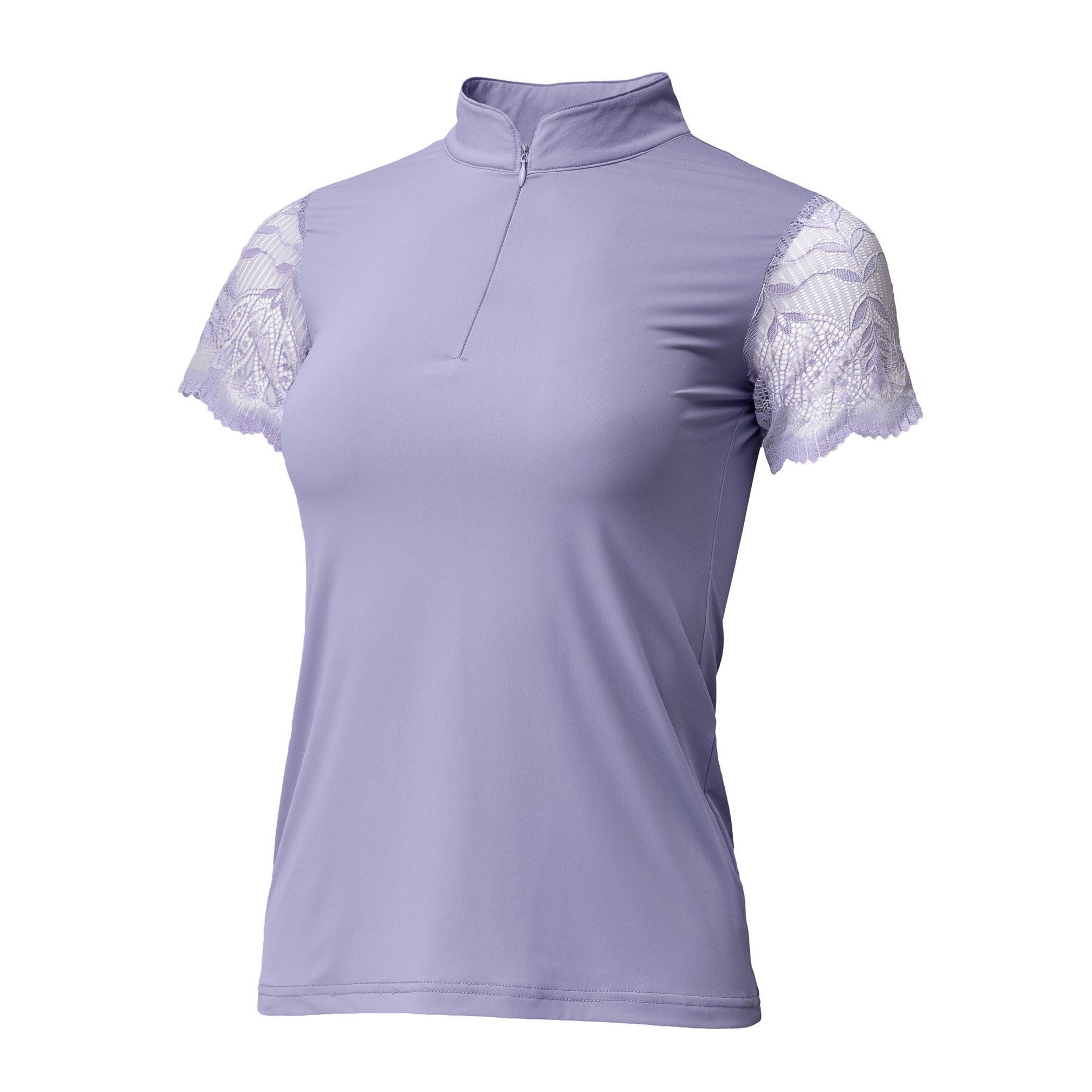Charlie Short Sleeve Lace Riding Shirt - Light Amethyst - Equine Exchange Tack Shop