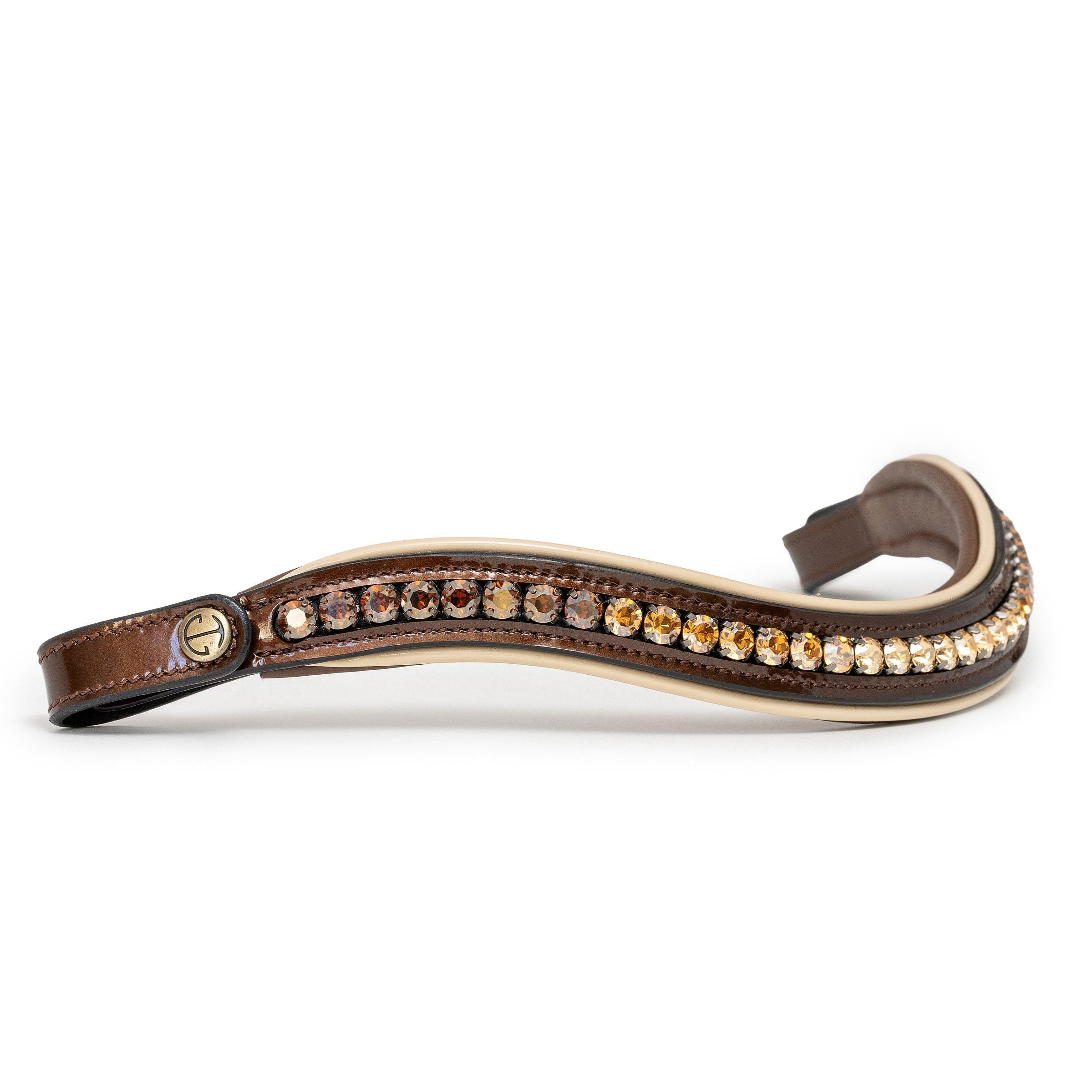 The Catalonia Metallic Bronze Leather Snaffle Bridle with Removable Flash - Equine Exchange Tack Shop