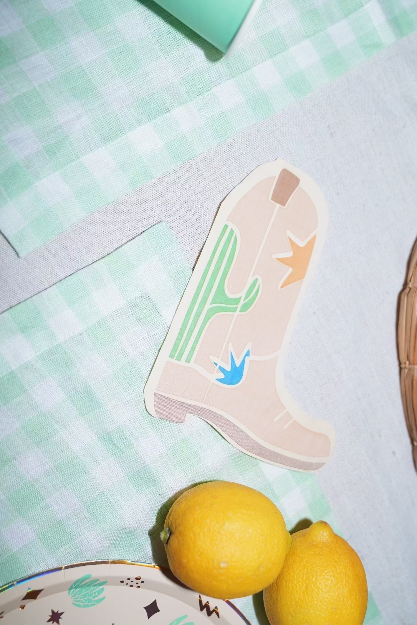 Western Boot Napkins – Cowboy Party Table Napkins (x 12)