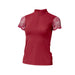 Charlie Short Sleeve Lace Riding Shirt - Cherry Red - Equine Exchange Tack Shop