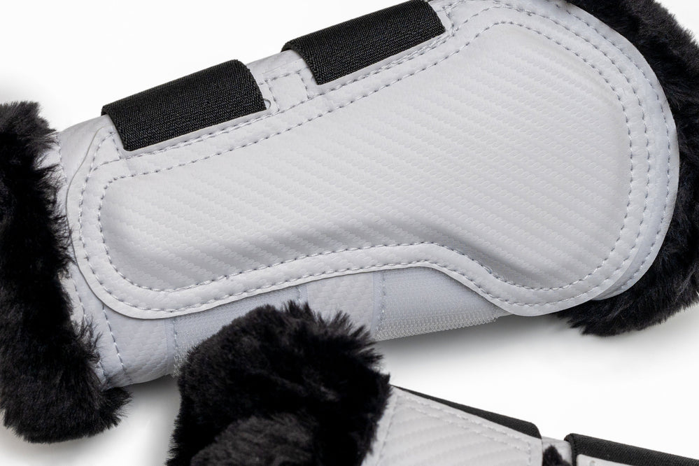 Halter Ego® Brushing Boots - White / Black - Equine Exchange Tack Shop