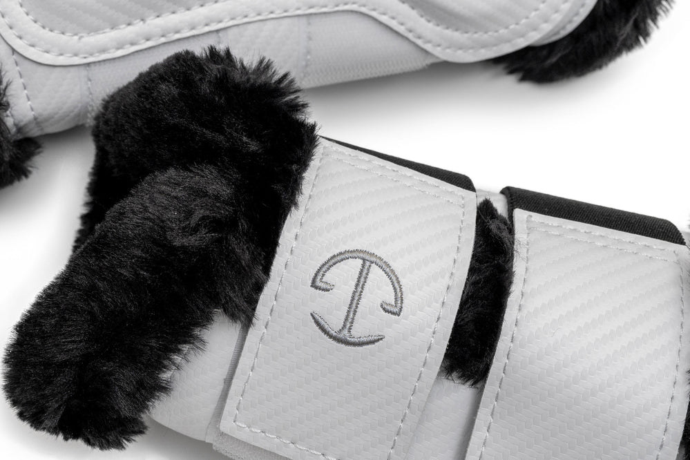 Halter Ego® Brushing Boots - White / Black - Equine Exchange Tack Shop