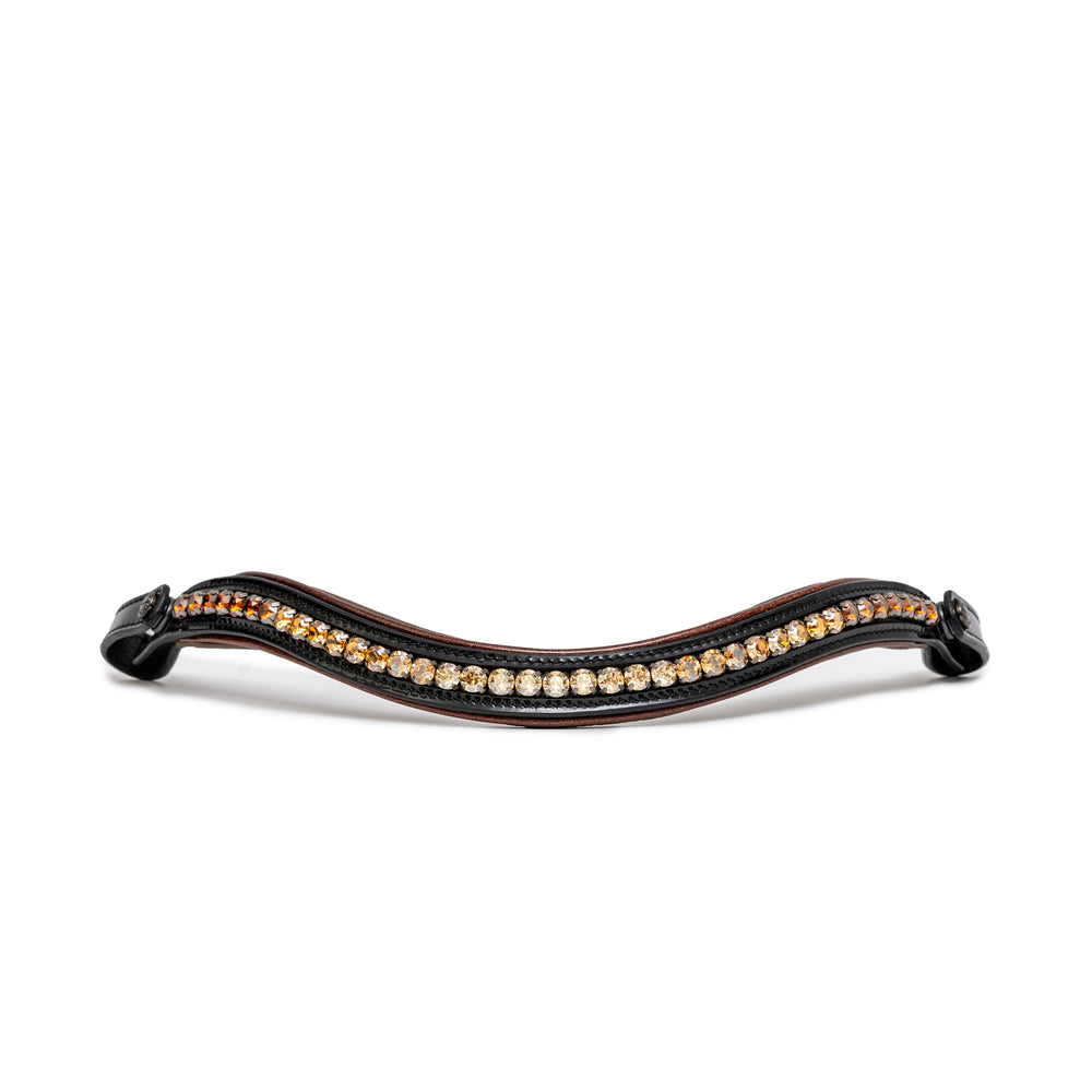 The Palermo Black Patent Leather Snaffle with Brown Padding