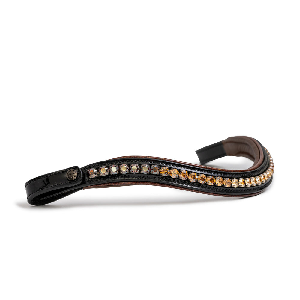 The Palermo Black Patent Leather Snaffle with Brown Padding - Equine Exchange Tack Shop