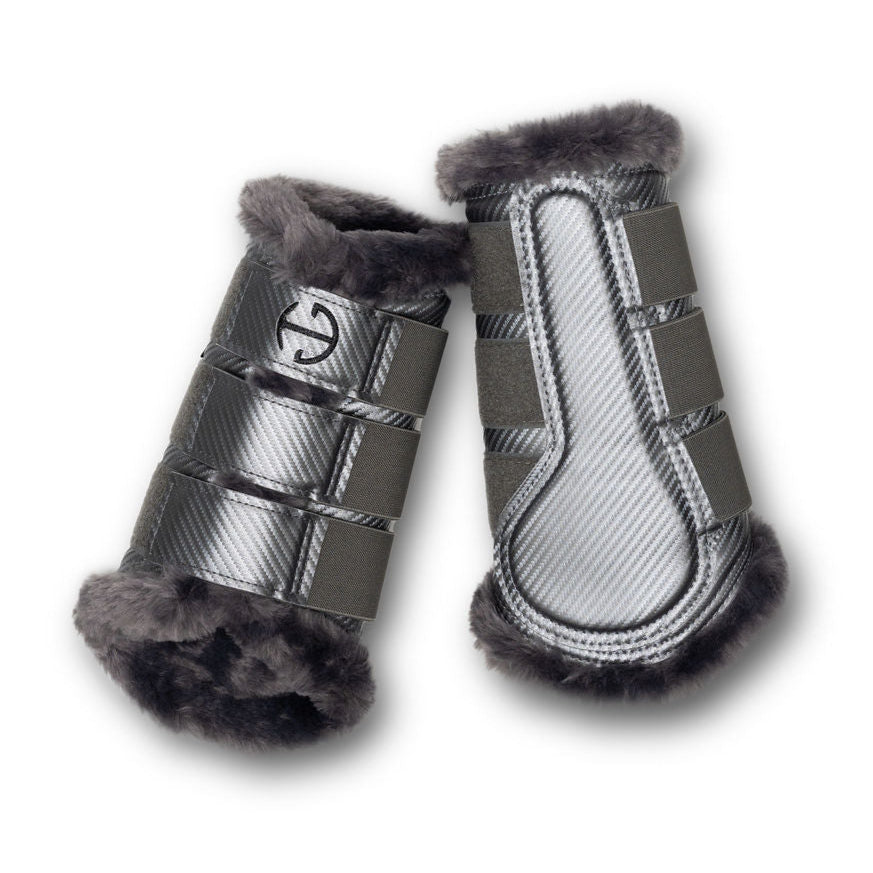 Metallics Collection: Carbon Tech Brushing Boots - Platinum - Equine Exchange Tack Shop