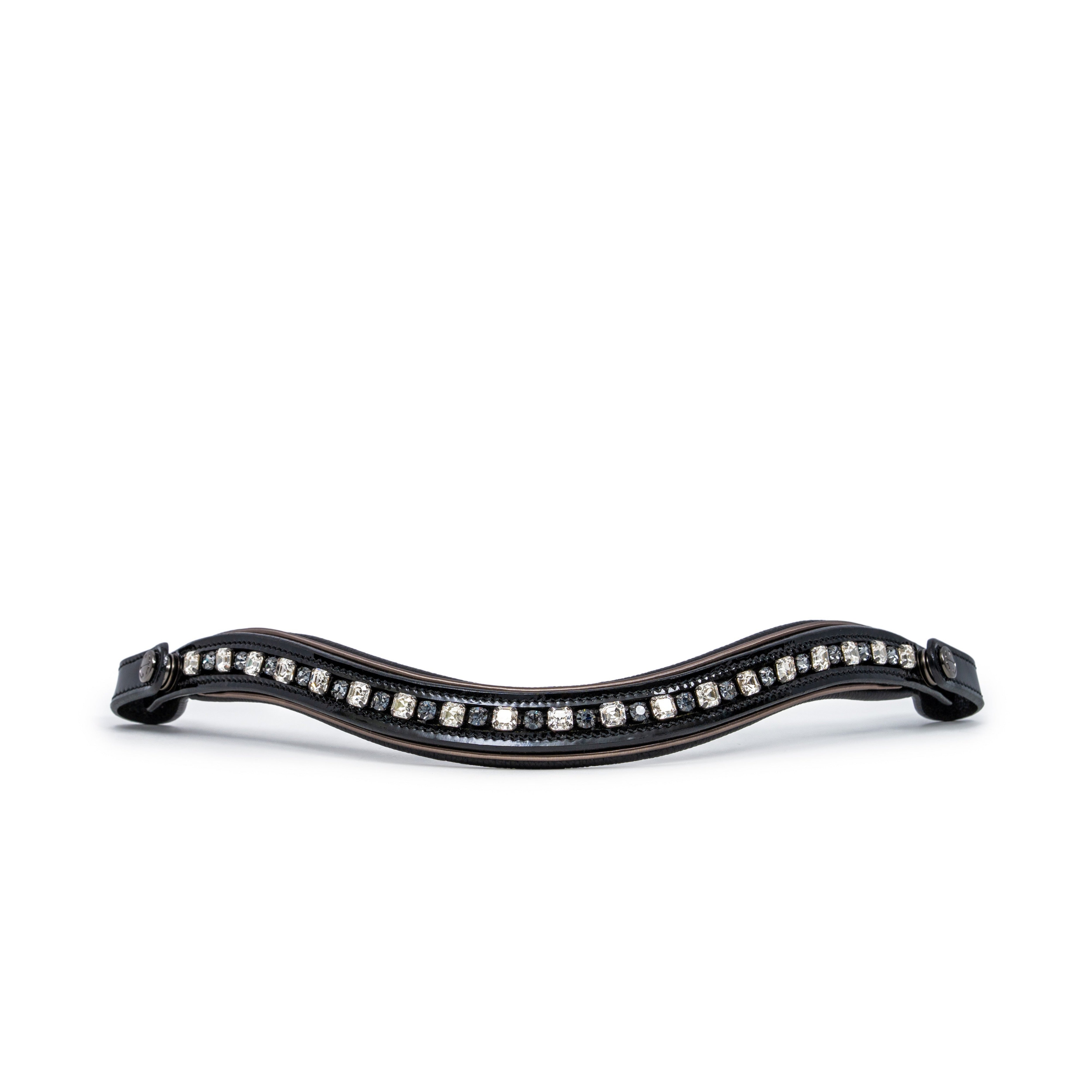 Ocala Black Patent Leather Snaffle Bridle With Removable Flash