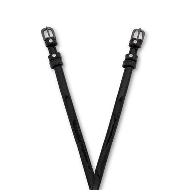 Showstopper Black Patent Leather & Clear Crystal Rivet Spur Straps - Equine Exchange Tack Shop