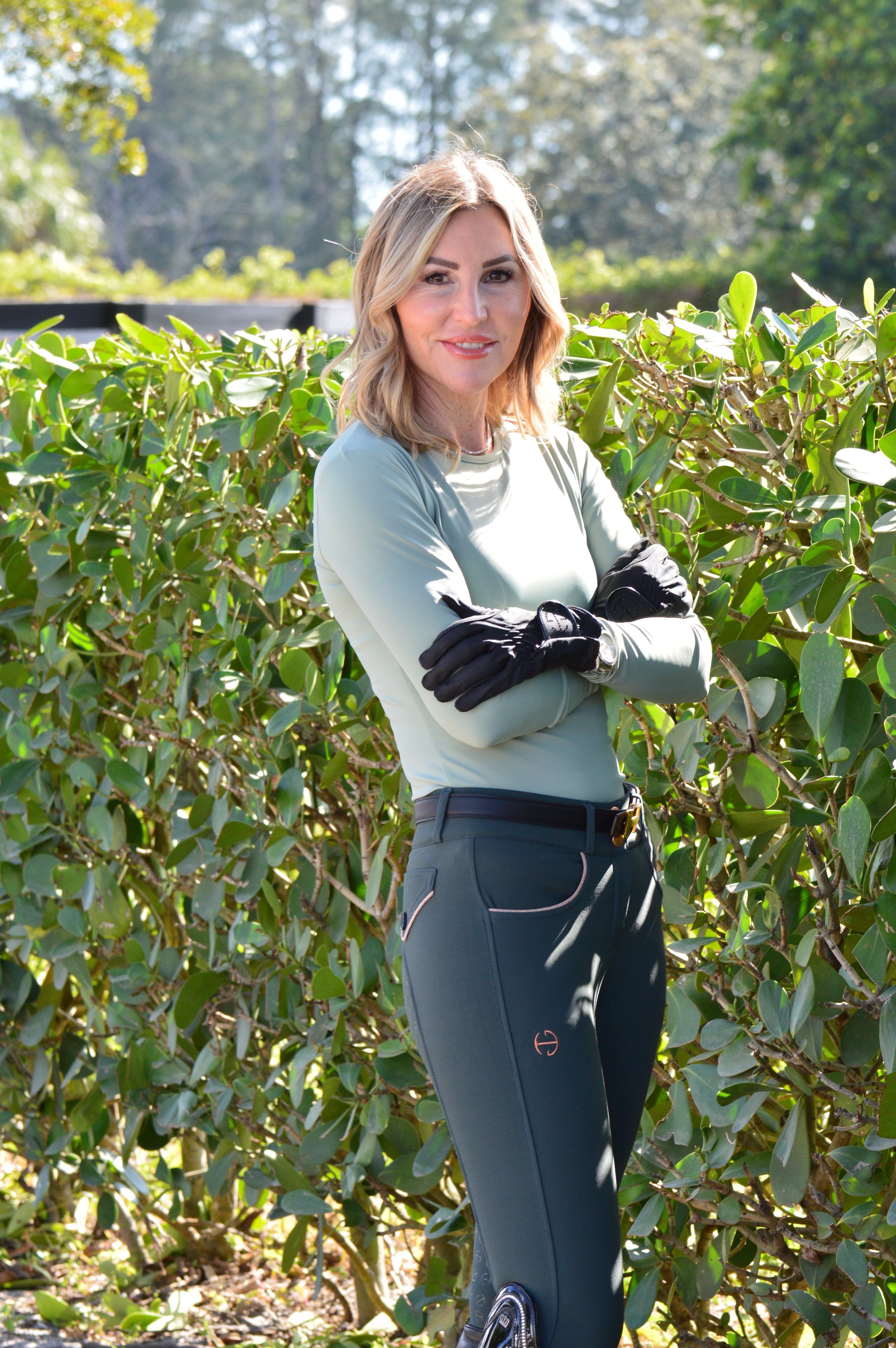 Evolution Full Seat Breeches - Spruce & Rose Gold - Equine Exchange Tack Shop