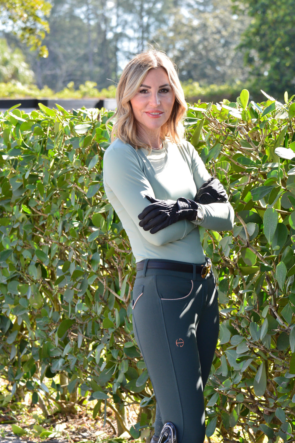 Evolution Full Seat Breeches - Spruce & Rose Gold - Equine Exchange Tack Shop