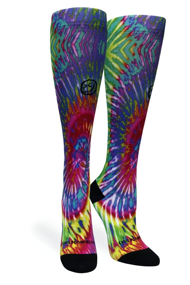 Digital-Tie-Dye Compression Socks  