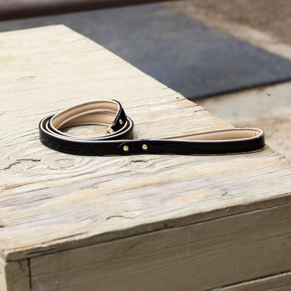 Halter Ego® Black Patent Thea Dog Leash - Equine Exchange Tack Shop