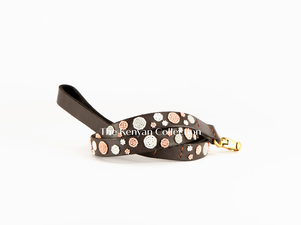 Dots Pink Beaded Dog Lead - Equine Exchange Tack Shop