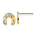 Kids 14k Yellow Gold & White Rhodium Two-Tone Horseshoe Post Earrings - Equine Exchange Tack Shop