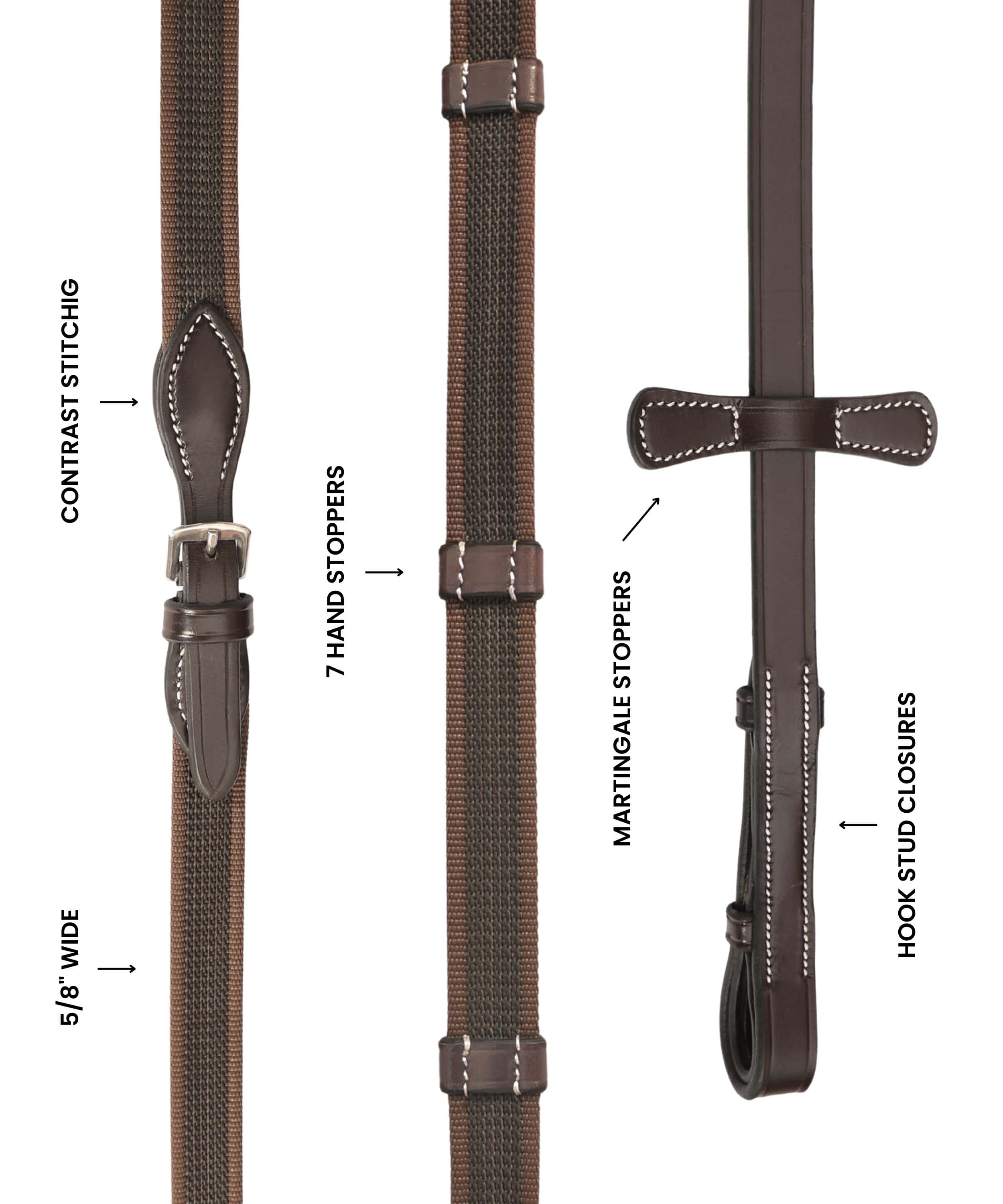 ExionPro Rubberized Web Reins - Equine Exchange Tack Shop