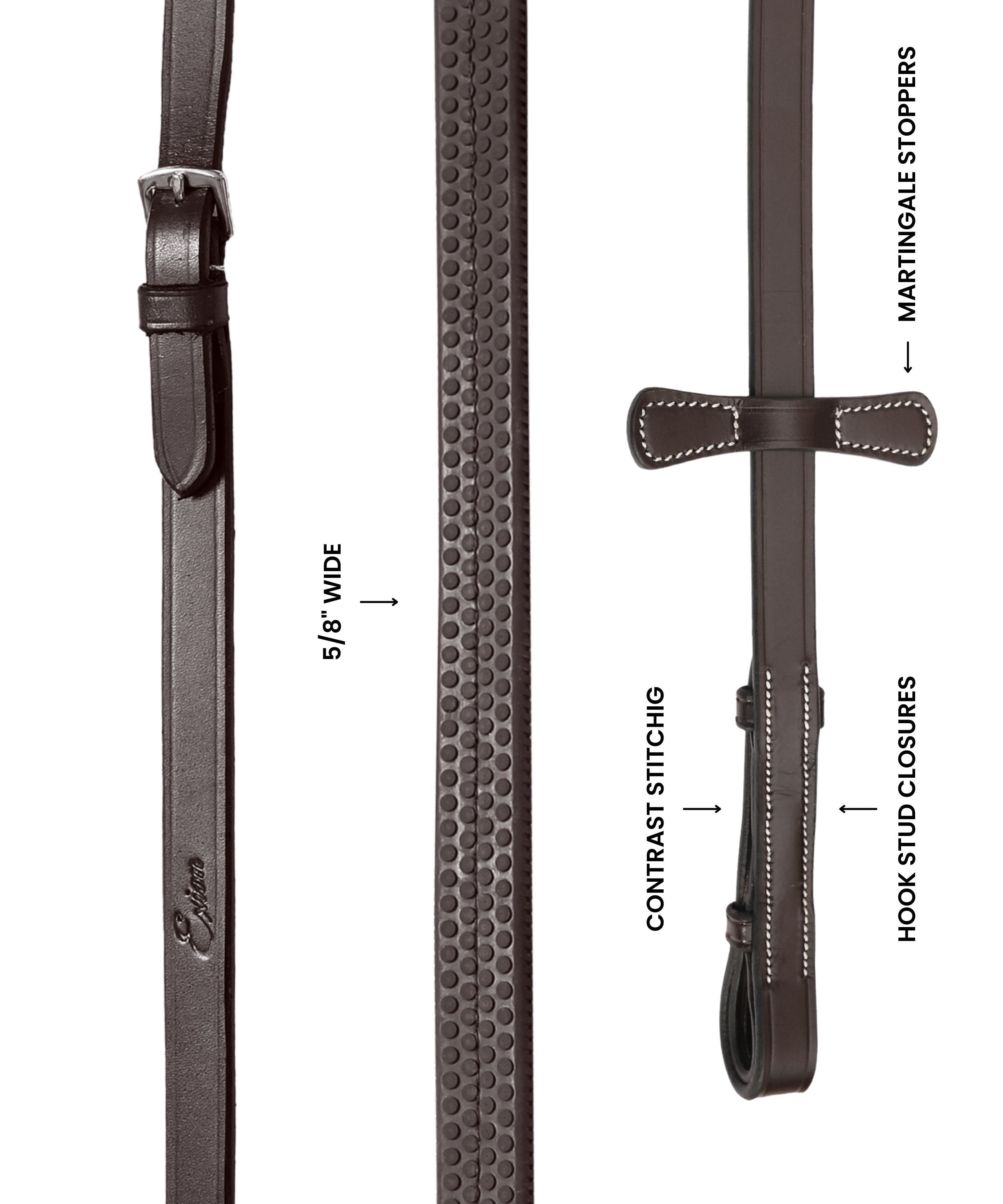 ExionPro Rubber Reins w/Leaf Style Stoppers