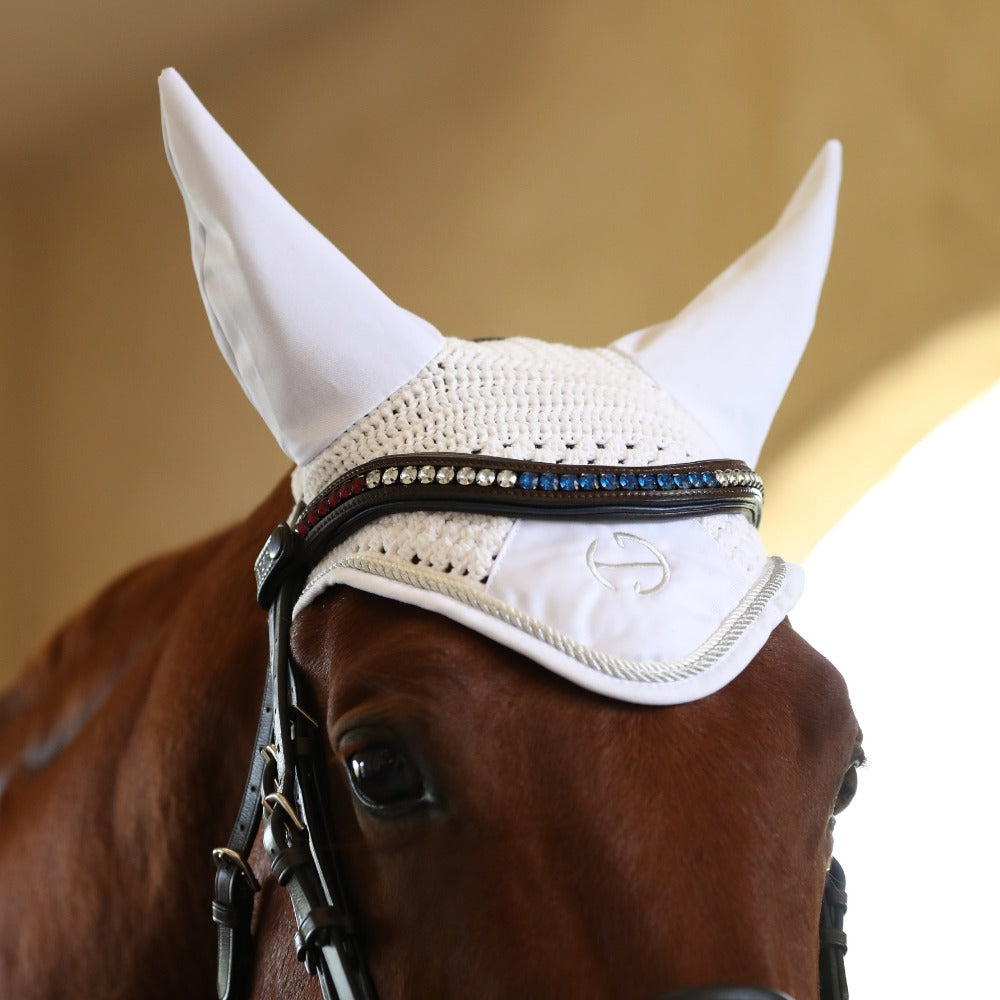 European Cotton Ear Net - White - Equine Exchange Tack Shop