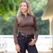 Maia - Chocolate Brown Long Sleeve Lace Competition Shirt - Equine Exchange Tack Shop