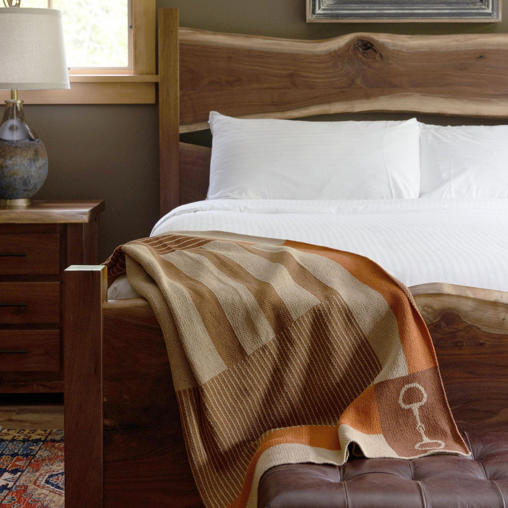 Cotton Sustainable Knit Plaid Throw Blanket - Equestrian Stable Stripe - Equine Exchange Tack Shop