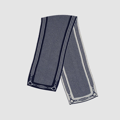 Reversible Sustainable Chevron Scarf - Equestrian Harness Herringbone - Equine Exchange Tack Shop