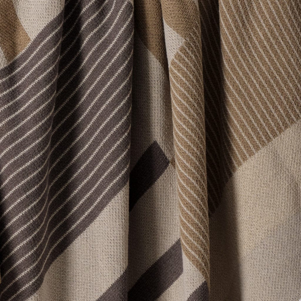 Cotton Sustainable Knit Plaid Throw Blanket - Equestrian Stable Stripe - Equine Exchange Tack Shop