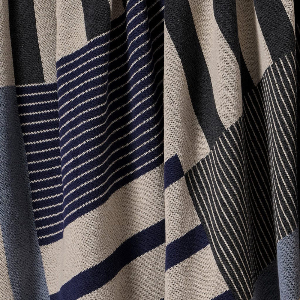 Cotton Sustainable Knit Plaid Throw Blanket - Equestrian Stable Stripe - Equine Exchange Tack Shop