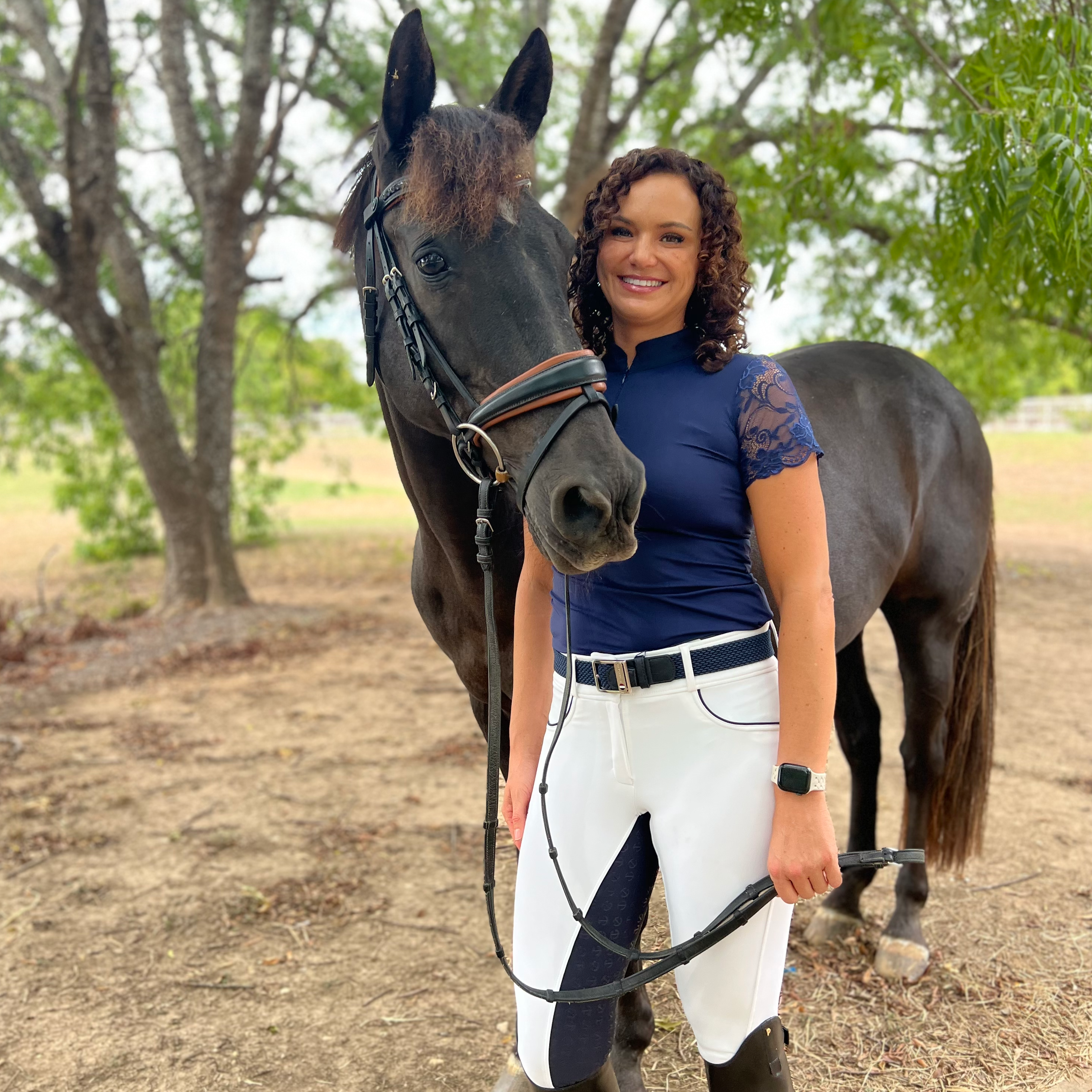 Evolution - High Waisted White Competition Breeches - Equine Exchange Tack Shop