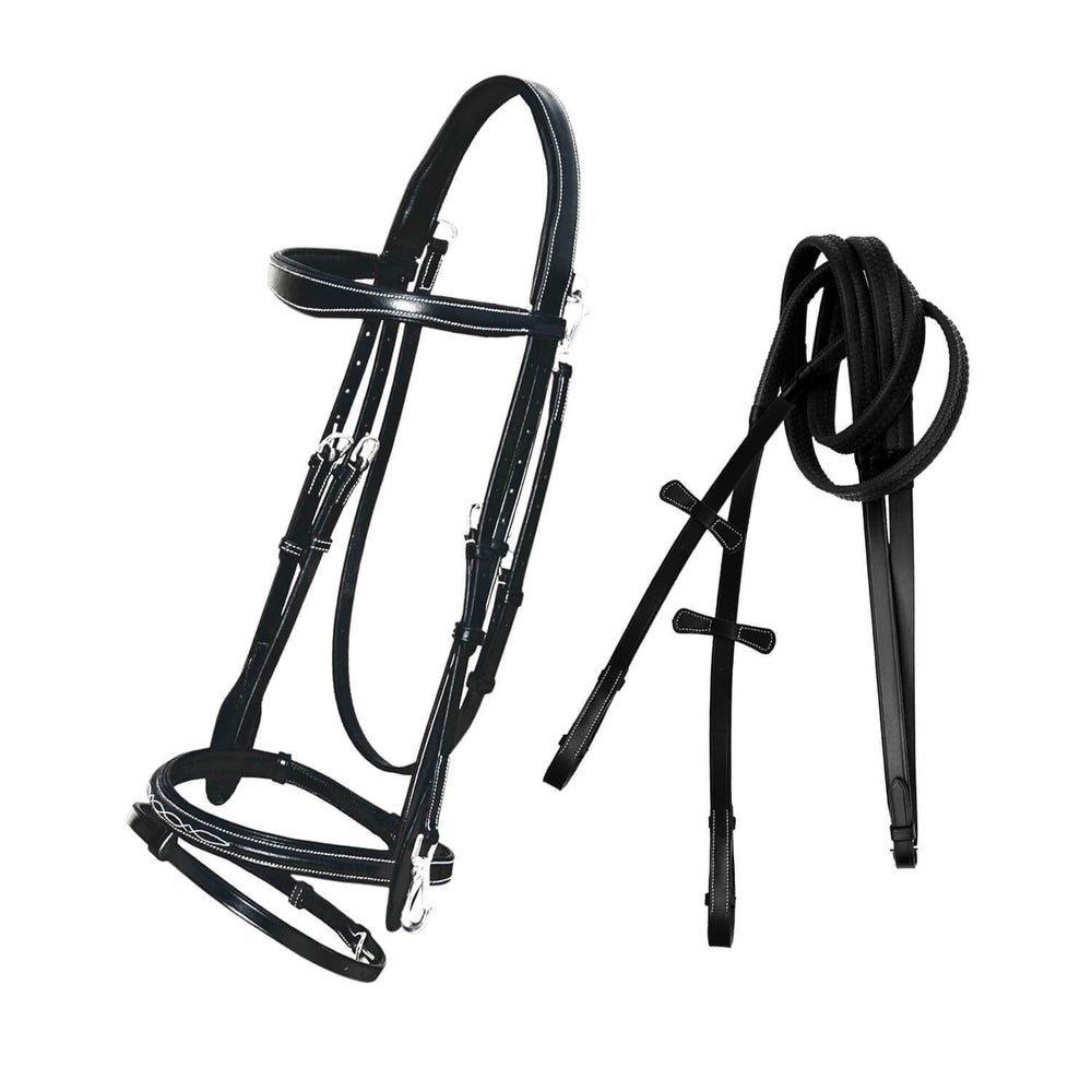 ExionPro Snap Snaffle Jumping Bridle with Rubber Reins - Equine Exchange Tack Shop