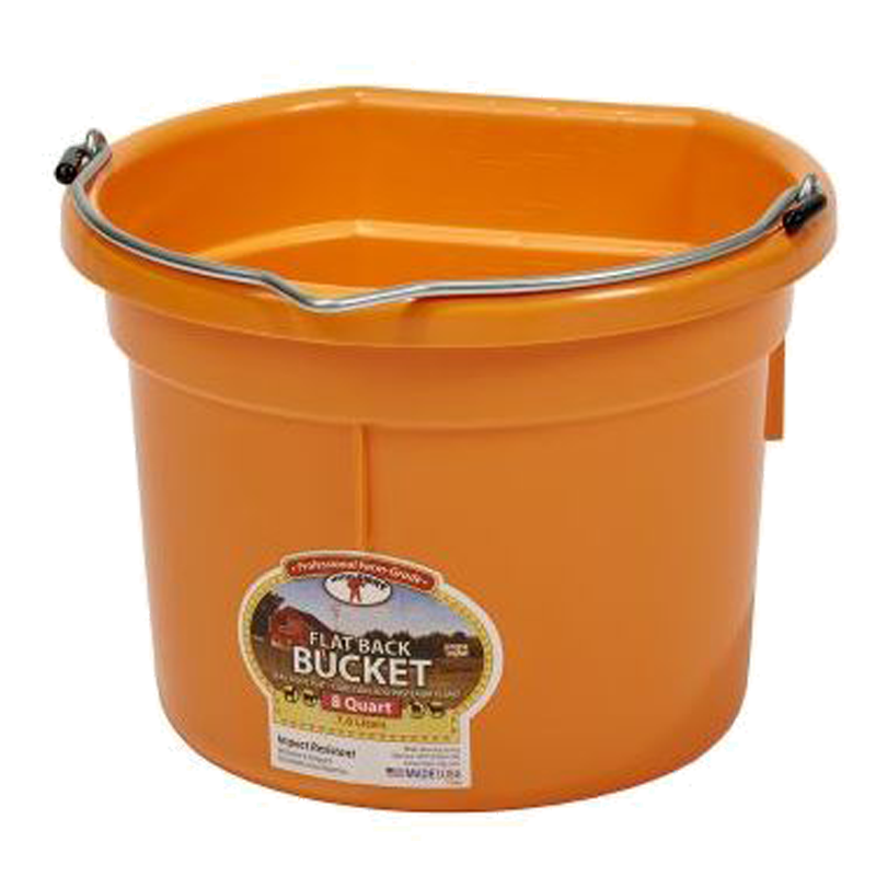 8Qt Flat Back Plastic Bucket