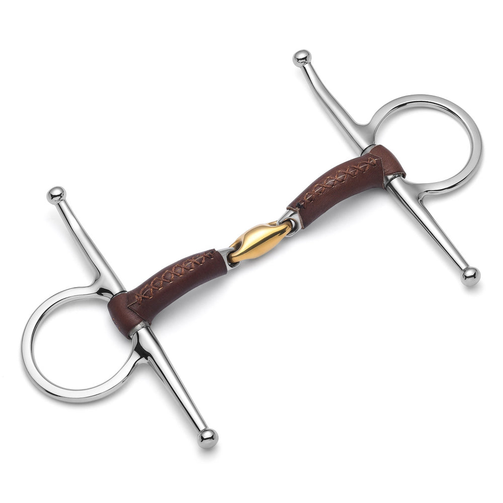 Full Cheek Lozenge Leather Covered Snaffle - Equine Exchange Tack Shop