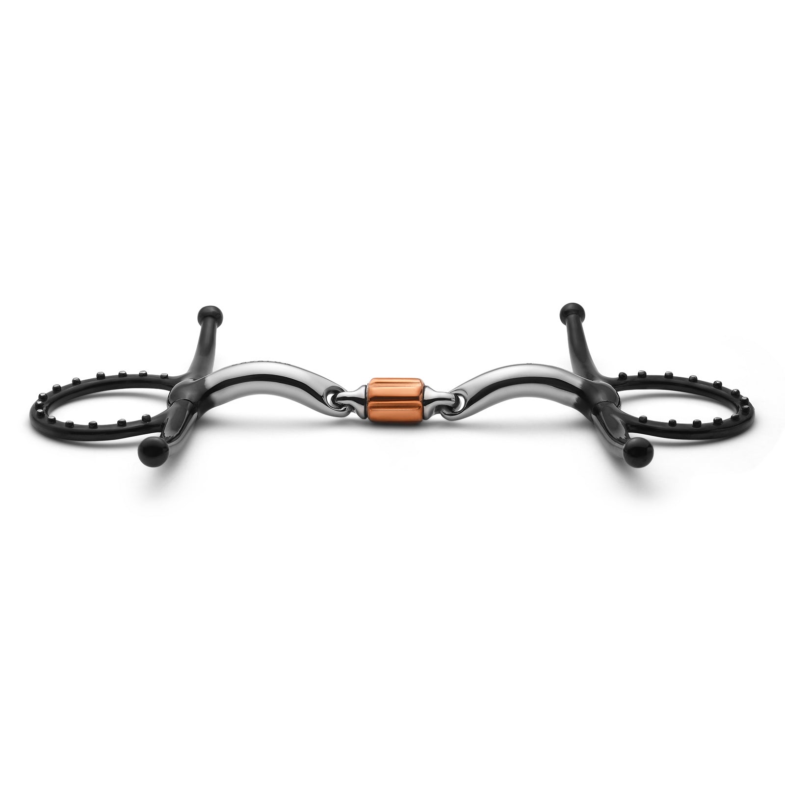 Full Cheek 3-Piece Cricket Roller Dotted Snaffle  