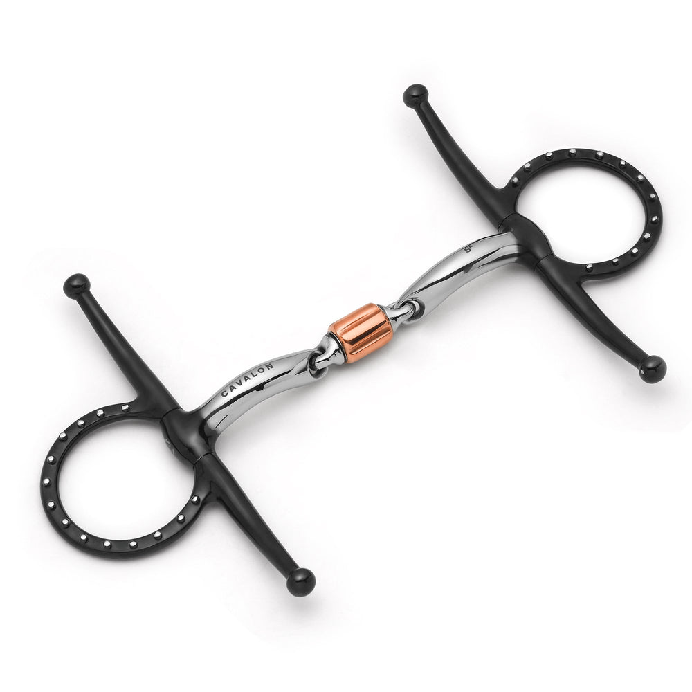 Full Cheek 3-Piece Cricket Roller Dotted Snaffle  