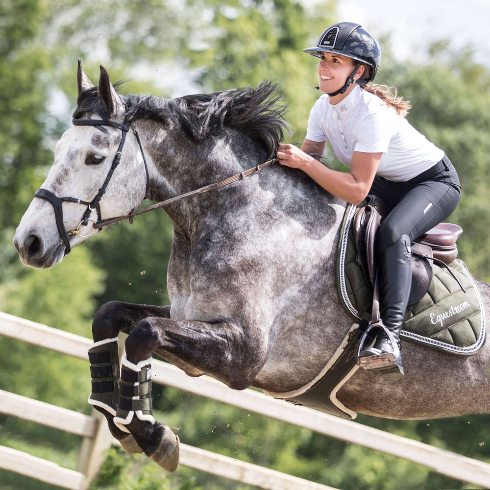 Sage Green Suede Brushing Boots - Equine Exchange Tack Shop