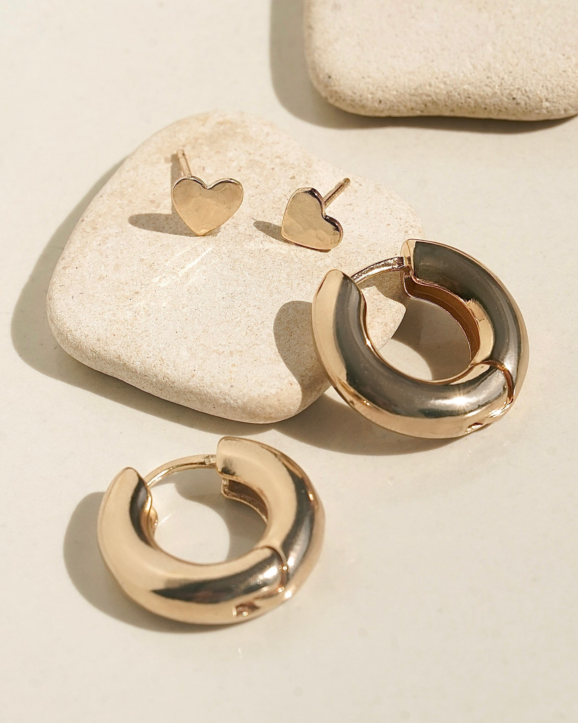 Heart Stud & Lil Tube Hoops Set