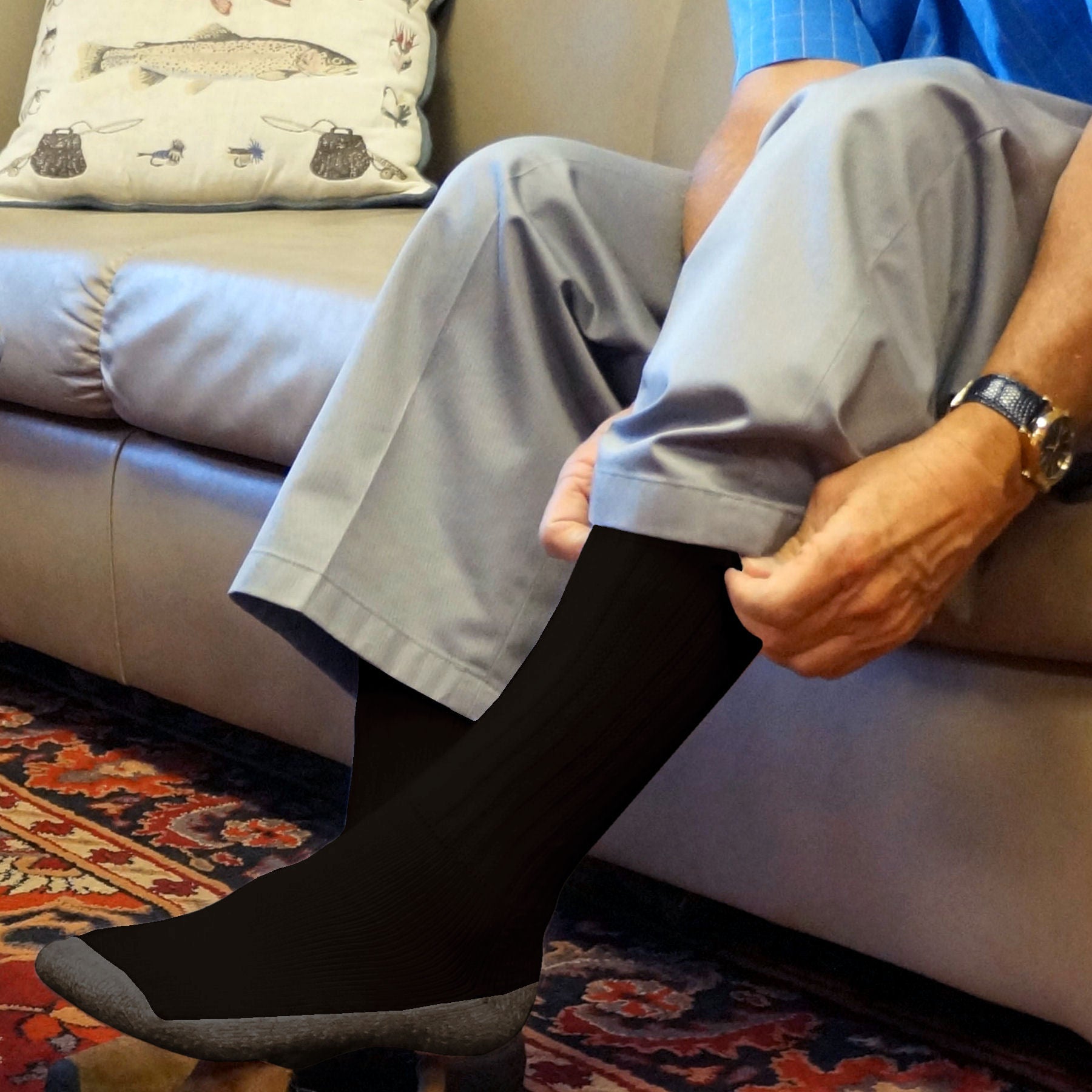 Cozy Diabetic Comfort Relax Fit Black Crew Socks - Equine Exchange Tack Shop