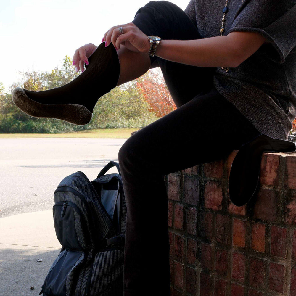 Cozy Diabetic Comfort Relax Fit Black Crew Socks - Equine Exchange Tack Shop