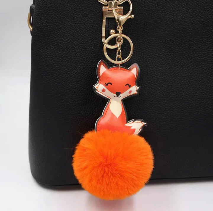 Fox PomPom Key Chain