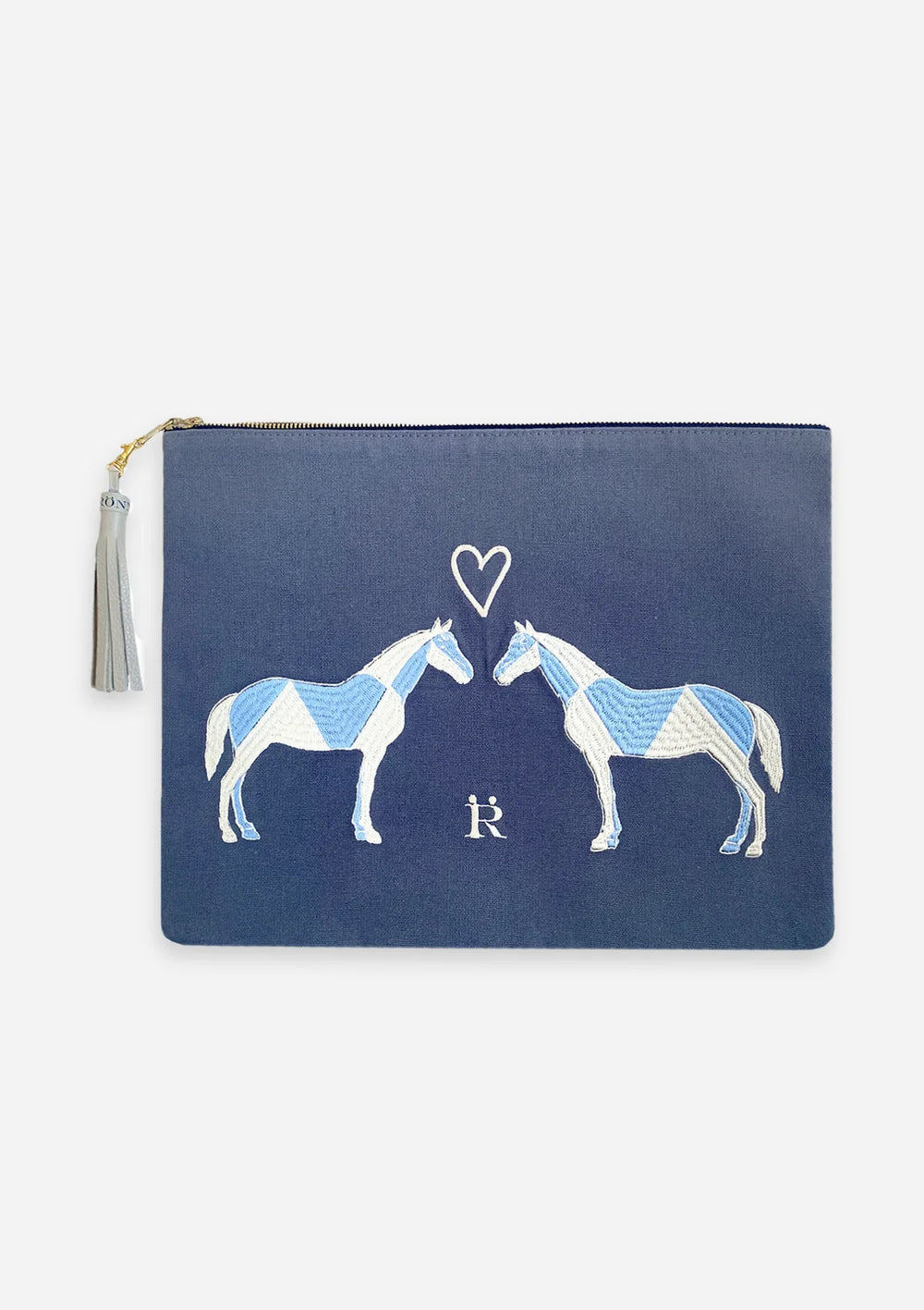 Geo Horses Embroidered Pouch