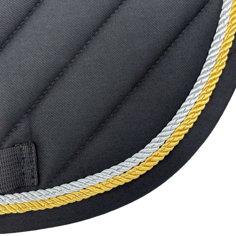 Black Cotton Oblique Euro Saddle Pad - Equine Exchange Tack Shop