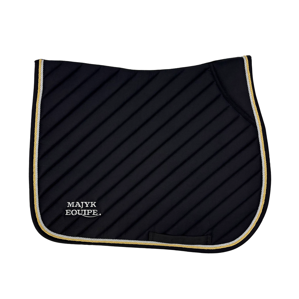 Black Cotton Oblique Euro Saddle Pad - Equine Exchange Tack Shop