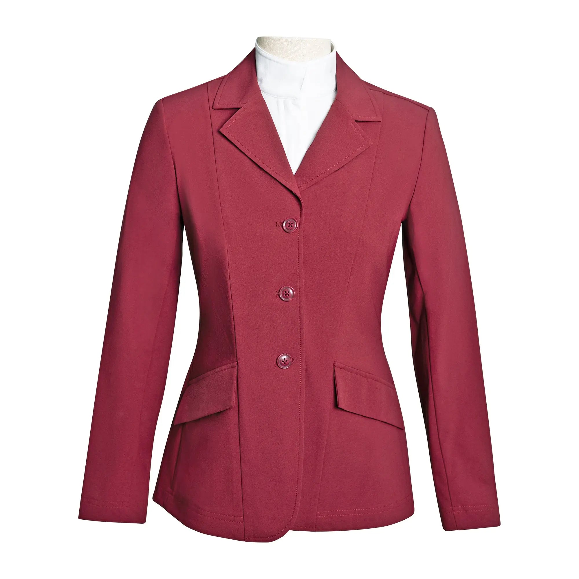 Grand Prix Ladies EQJ 3 Button Show Coat -Burgundy