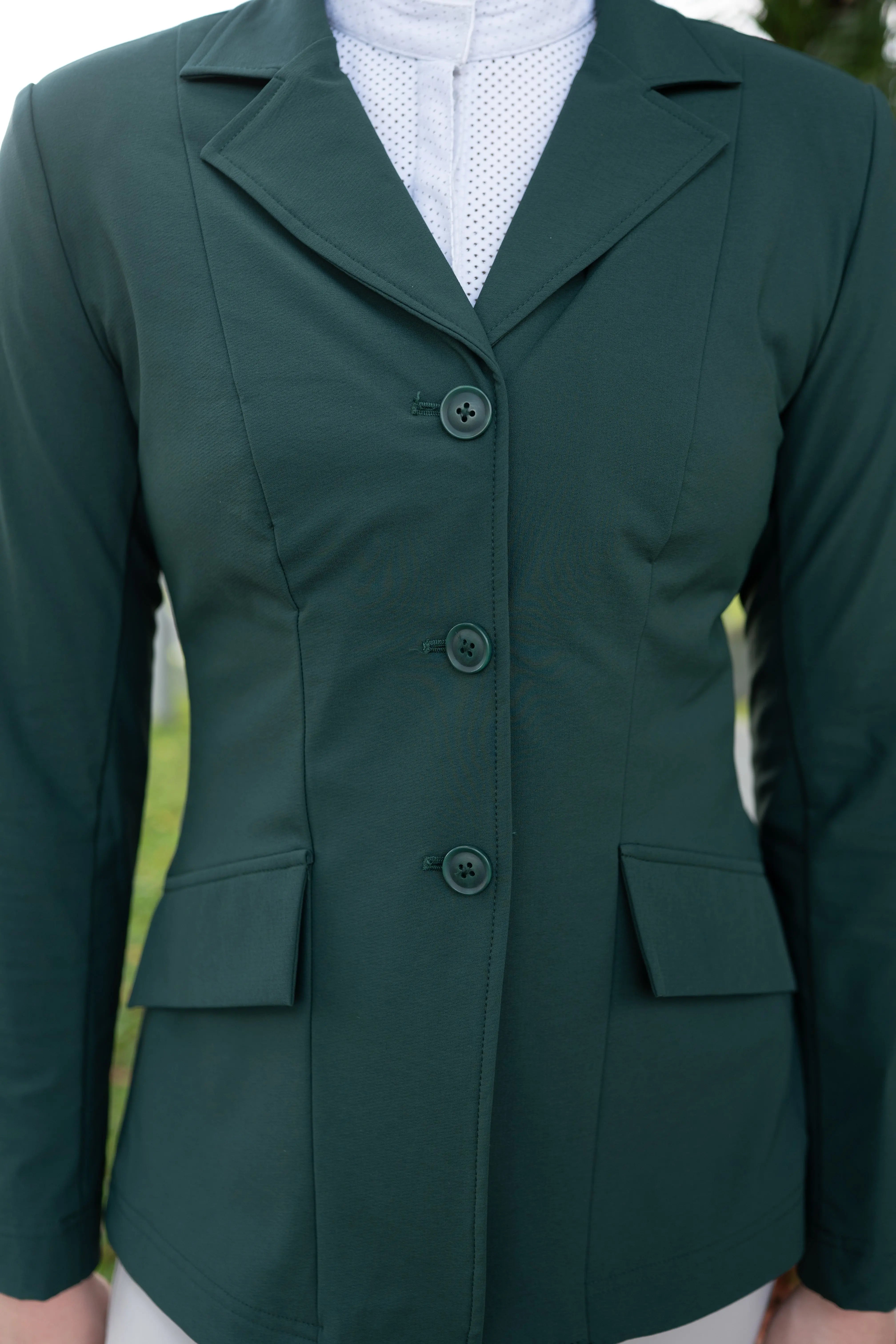 Grand Prix Ladies EQJ 3 Button Show Coat - Green
