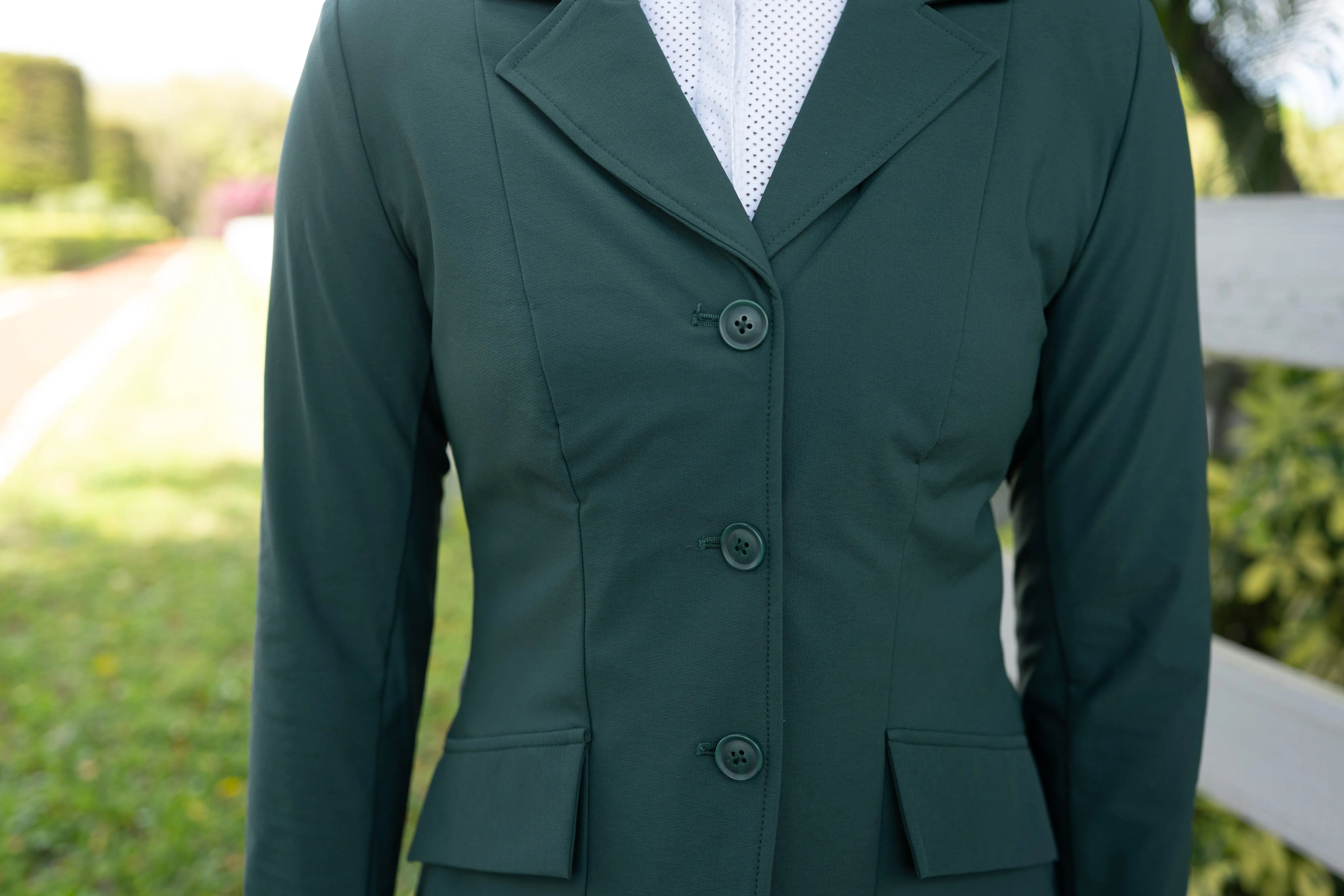Grand Prix Ladies EQJ 3 Button Show Coat - Green