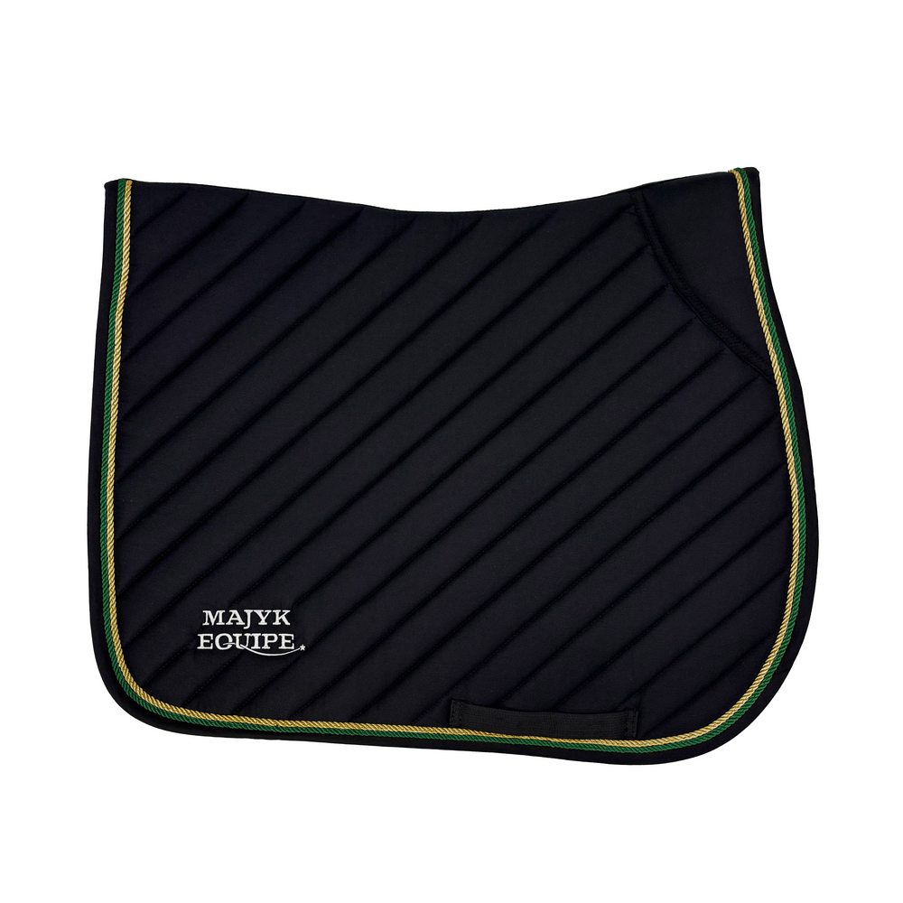 Black Cotton Oblique Euro Saddle Pad - Equine Exchange Tack Shop