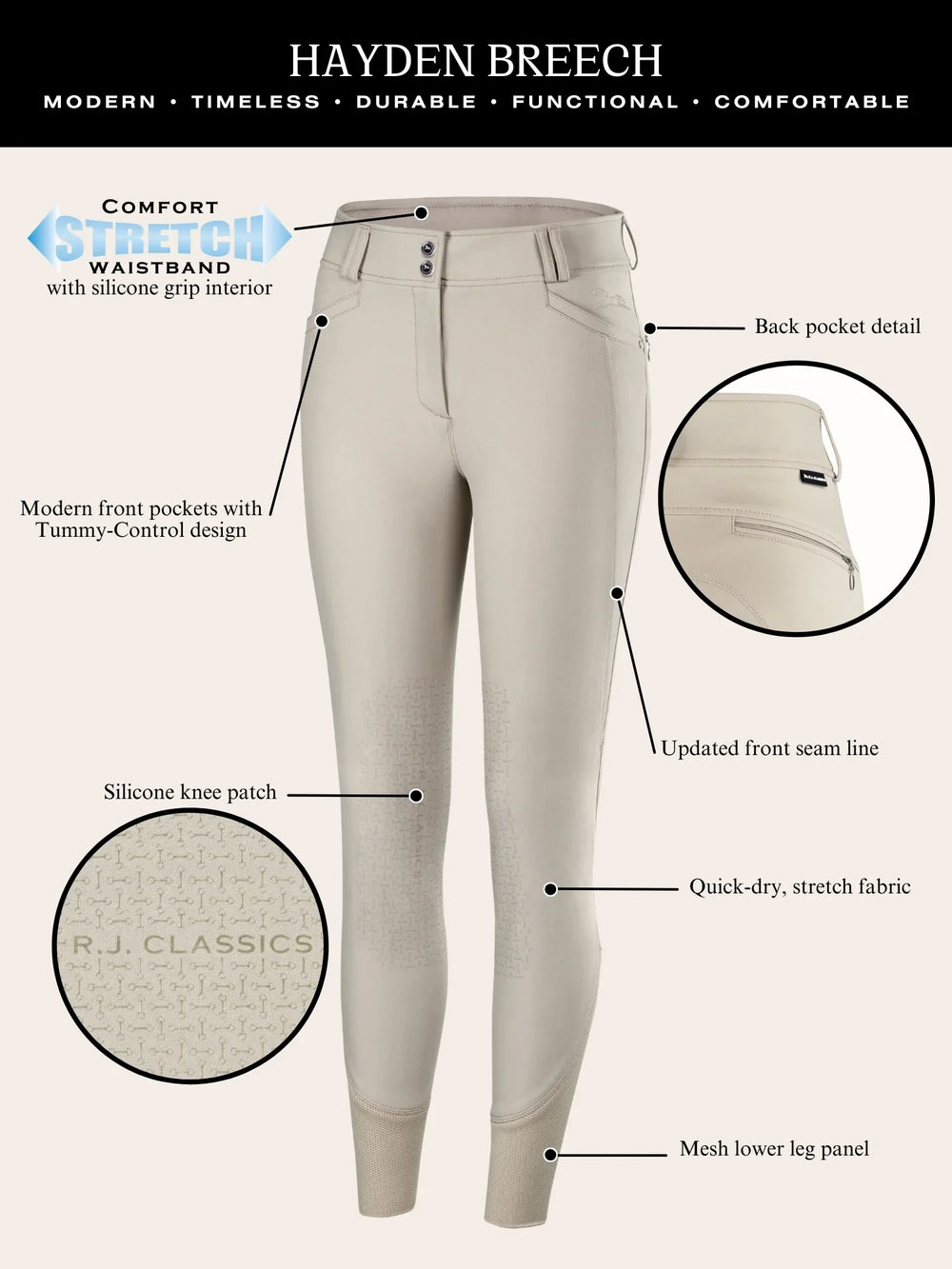 Hayden Front Zip Breech - Equine Exchange Tack Shop