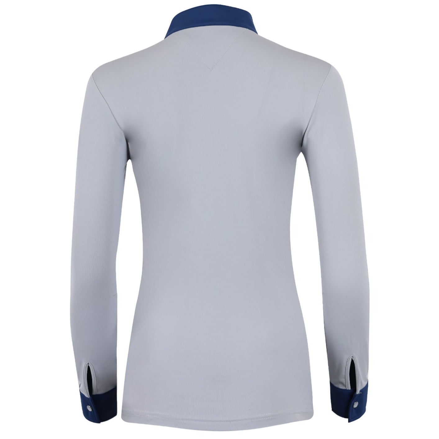 Roxana - French Gray & Cadet Blue Long Sleeve Riding Shirt - Equine Exchange Tack Shop