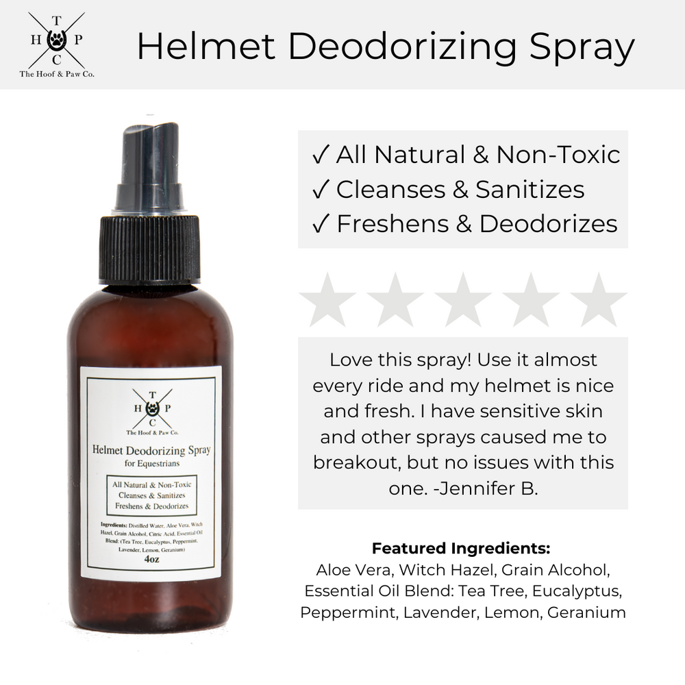All Natural Helmet Deodorizing Spray- for Humans - 4oz - Equine Exchange Tack Shop
