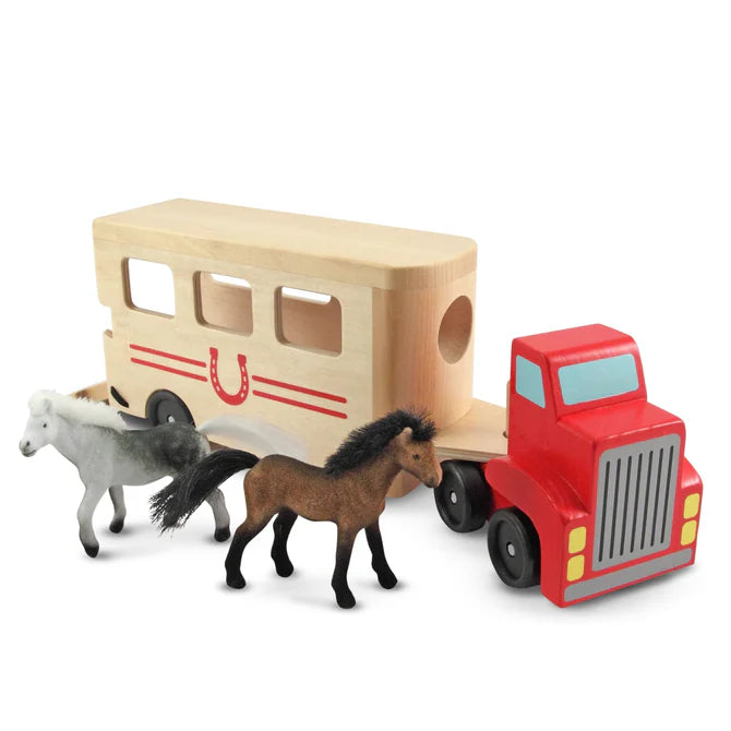 Wooden Horse Carrier with Horses