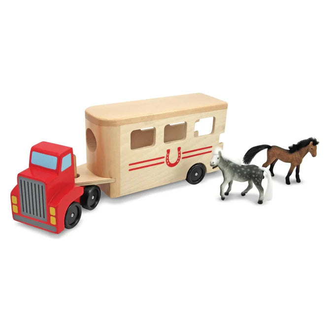 Wooden Horse Carrier with Horses