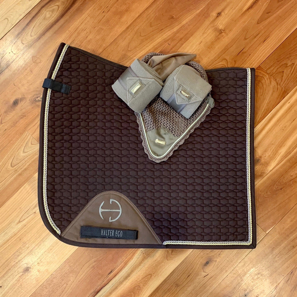 European Cotton Dressage Saddle Pad - Chocolate - Equine Exchange Tack Shop
