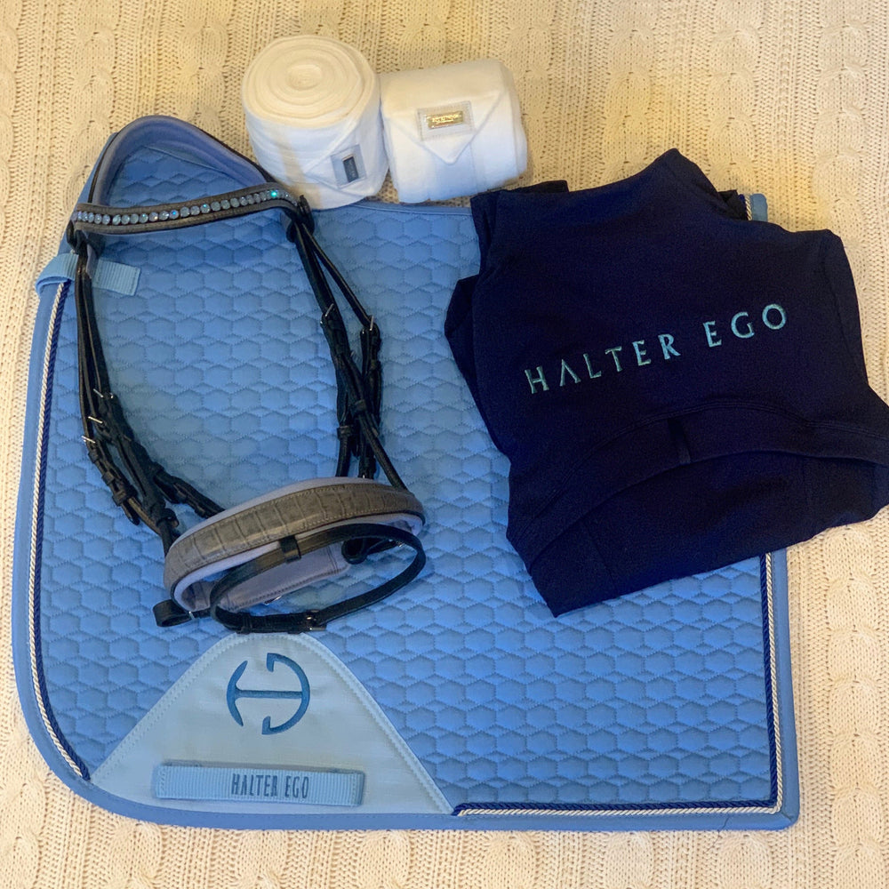 European Cotton Dressage Saddle Pad - Sky Blue - Equine Exchange Tack Shop